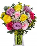 Смешанный букет из роз - доставка цветов