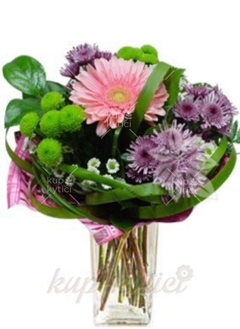 An unconventional combination of flowers in a bouquet Gerbi